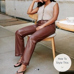 Abercrombie And Vegan Leather 90s Straight Pants